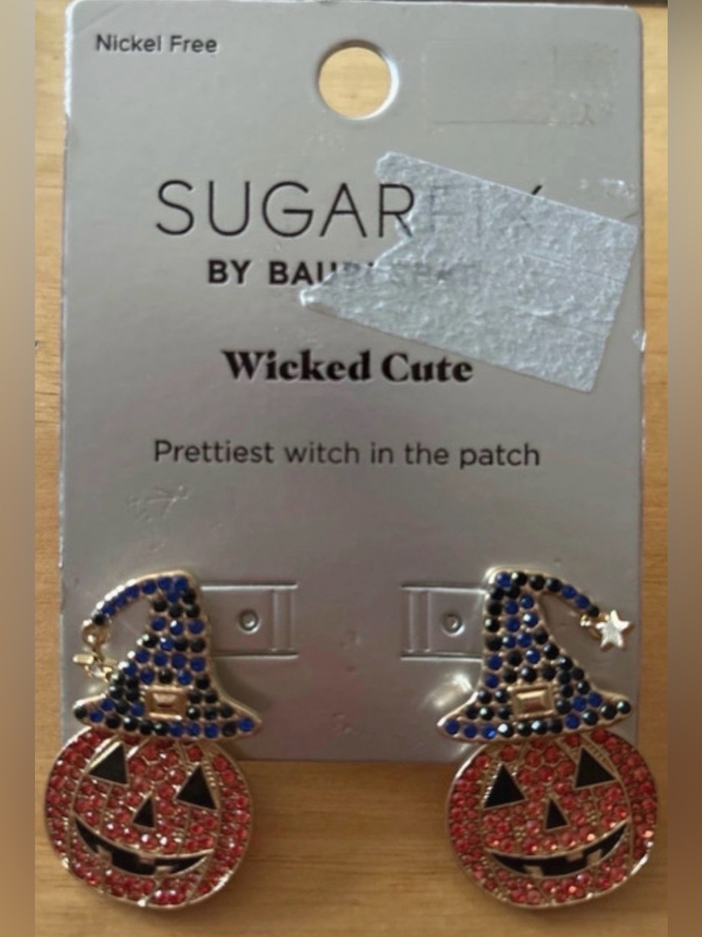BAUBLEBAR Halloween Creepy Pavé Crystal Pumpkin Jack O’Lantern Earrings NEW NWT